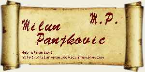 Milun Panjković vizit kartica